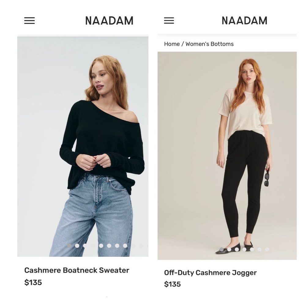 Naadam Cashmere Jogger 3X and Boatneck Cashmere Sweater 2X Set MSRP $270